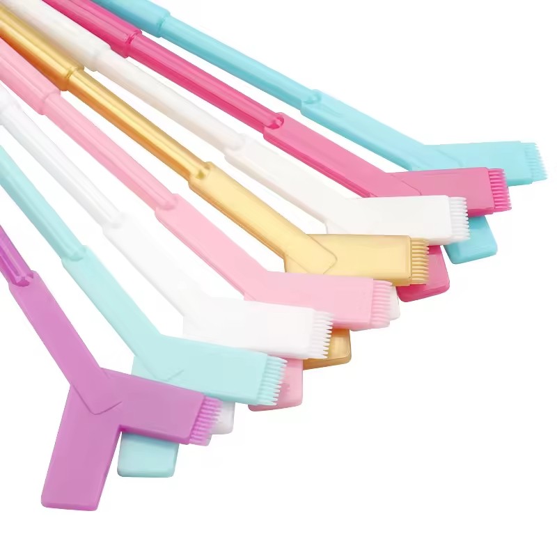Reuseable Plastic Eyelash Perming Stick Tool Eyelash Extension Y Shape Comb Lash Lifting Curler Applicator Make up Brushes