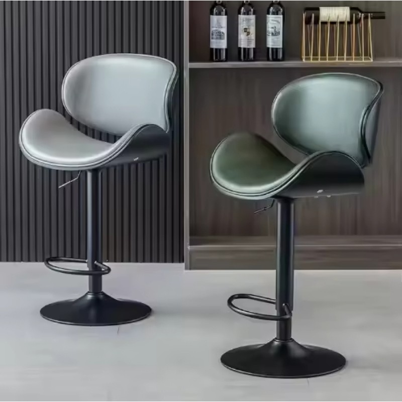 European Bar Chair Lift Leather Light Luxury Home Front Desk High Chair High Stool Simple Modern Bar Chair Stools for Kitchen