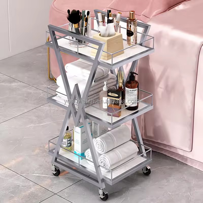 MK Modern Cyber Celebrant Nail Art Storage Rack Beauty Salon Trolley Home Use Metal Tool Car Hairdressing Tattoo Cosmetics Rack