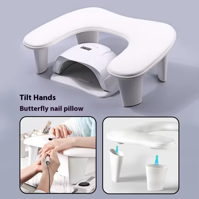 Nail Arm Rest for Nails , U-shaped Arm Rest with Detachable Brackets Big Manicure Hand Rest Pillow for Nail Salon