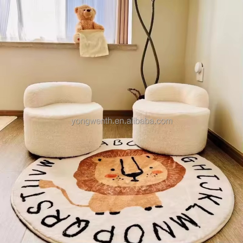 Hot Sale Cheap Price Minimalist Modern Hotel Room Coffee Shop Soft Sofa Chair Plush Fabric Single Small White Sofa Stool