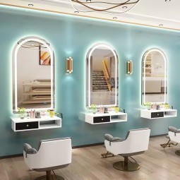 Hair Salon Wall Led Mounted Mirror Salon Mirror Light Smart Makeup Mirror