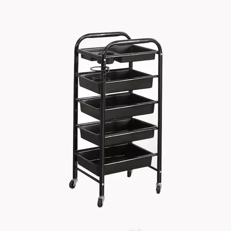 Barbershop Tool Cart Hair Salon Special Tool Table Multi-functional Storage Racks Hair Dyeing and Ironing Wheels Cart with