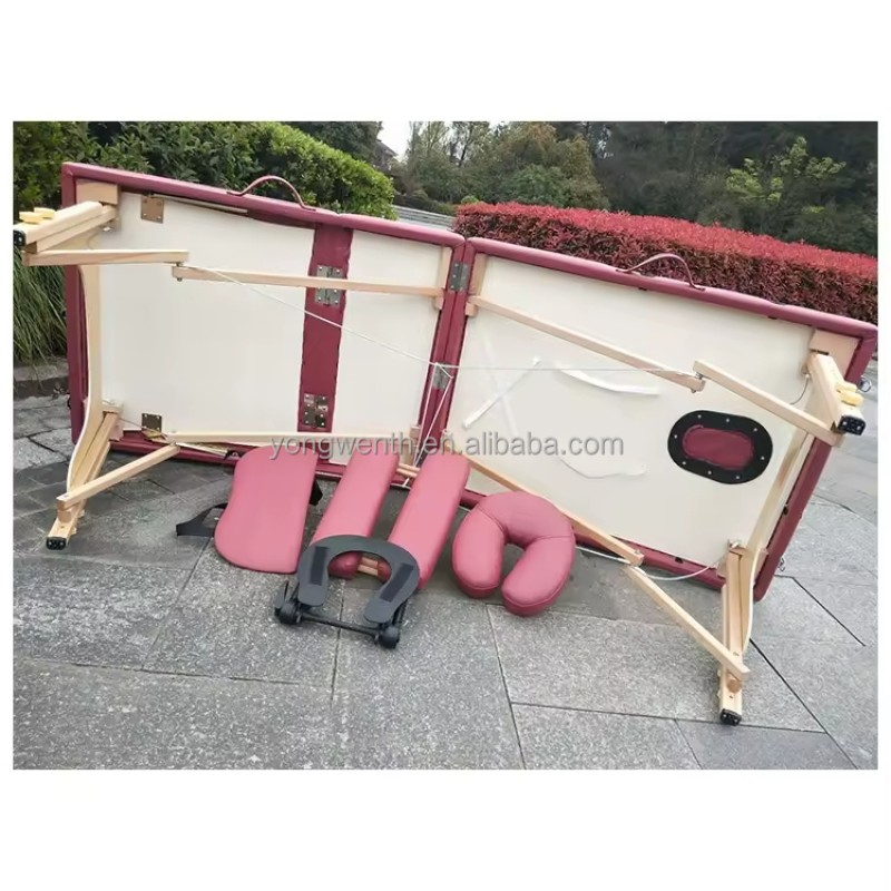 Massage Couch Folding Massage Portable Portable Moxibustion Beauty Physiotherapy Bed Solid Wood