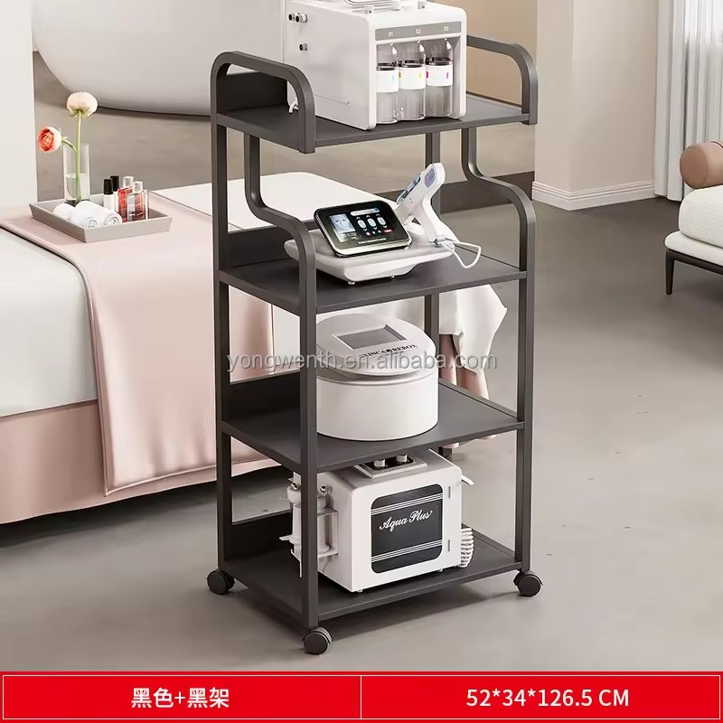 High Quality Barber Shop Salon Marble Top Tools Cart Gold Stainless Steel 3 Layer Beauty Saloon Trolley With 4 Wheels