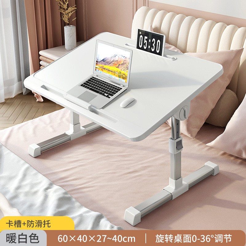 Mini Writing Desk Home Use Laptop Desk With Usb Light Bookshelf Drawer Foldable Bedside Table