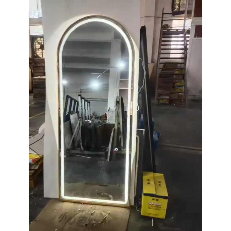 Custom High Quality Wall-mounted Simple Hair Salon Special Led Smart Touch Floor Mirror