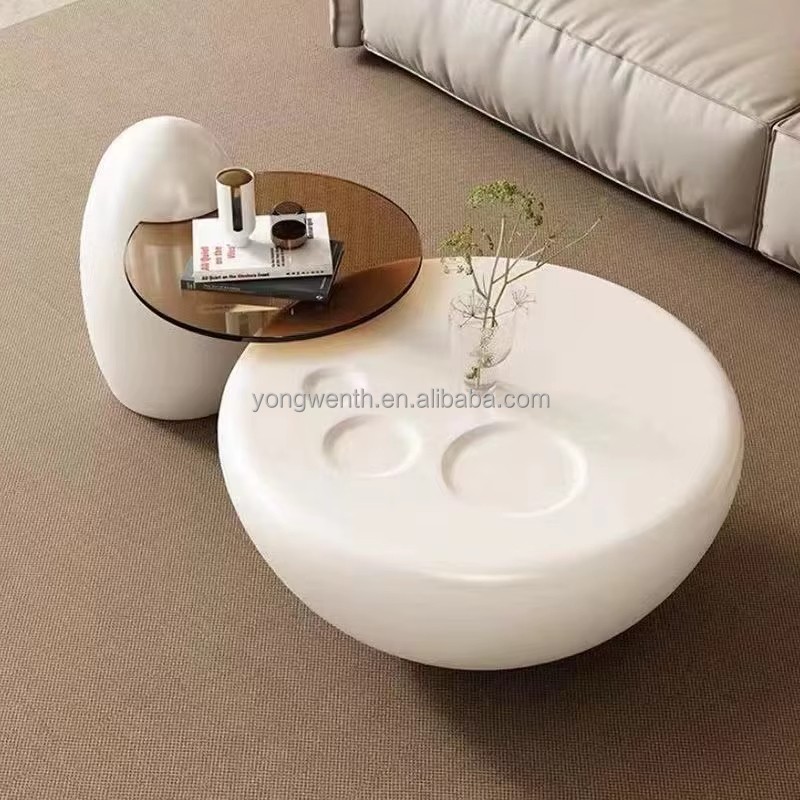 Wholesale Price Living Room Furniture Cream Minimalist Tea Table Modern Coffee Tables Combination for Home