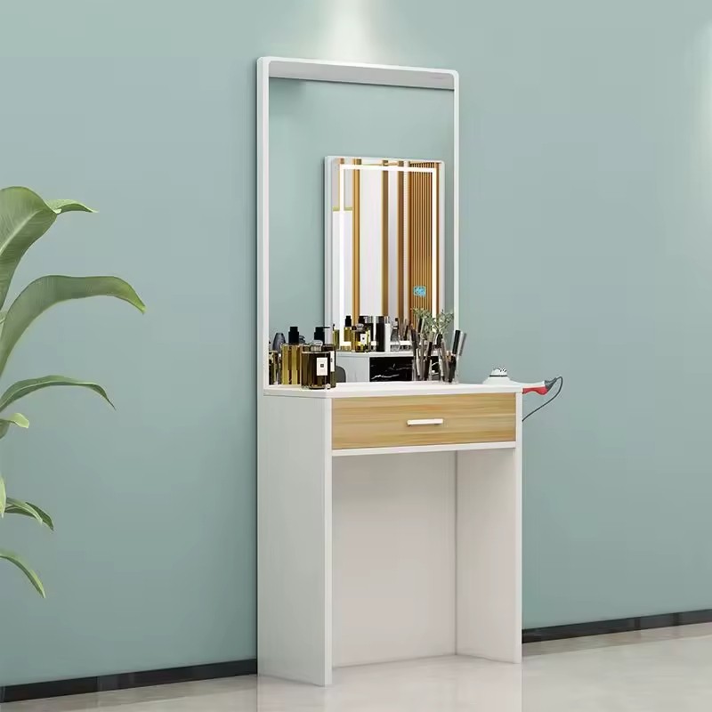 Haircut Dressing Mirror Single-sided Desktop Makeup Perm and Dyeing Mirror Table Free Punching High Definition