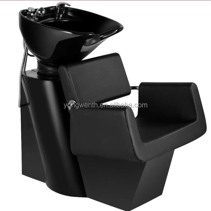 Black Salon Shampoo Bowl and Chairs Shampoo Chair Hairdresser Shampoo Furniture Barber No Massage Function