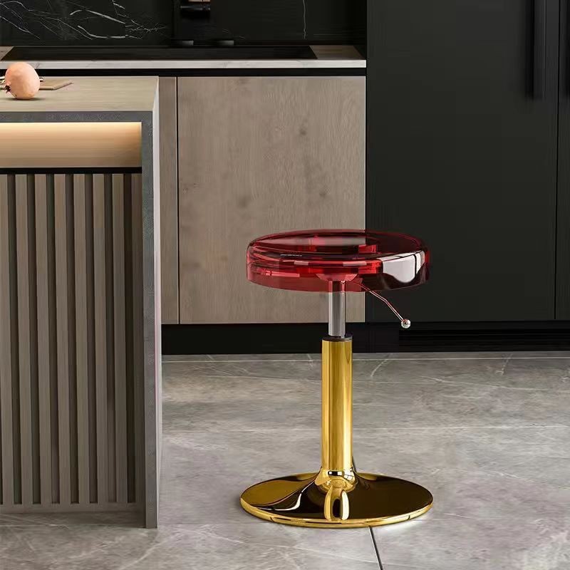 Factory Wholesale Modern bar Stool Metal Frame Acrylic Adjustable Rotating Hair Salon Lift Transparent Chair