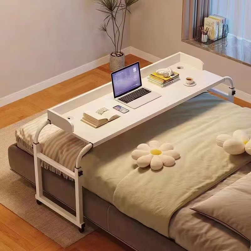 Wholesale Custom Adjustable Height Laptop Bed Table Overbed Desk Over Bed Desk Overbed Table with Wheels