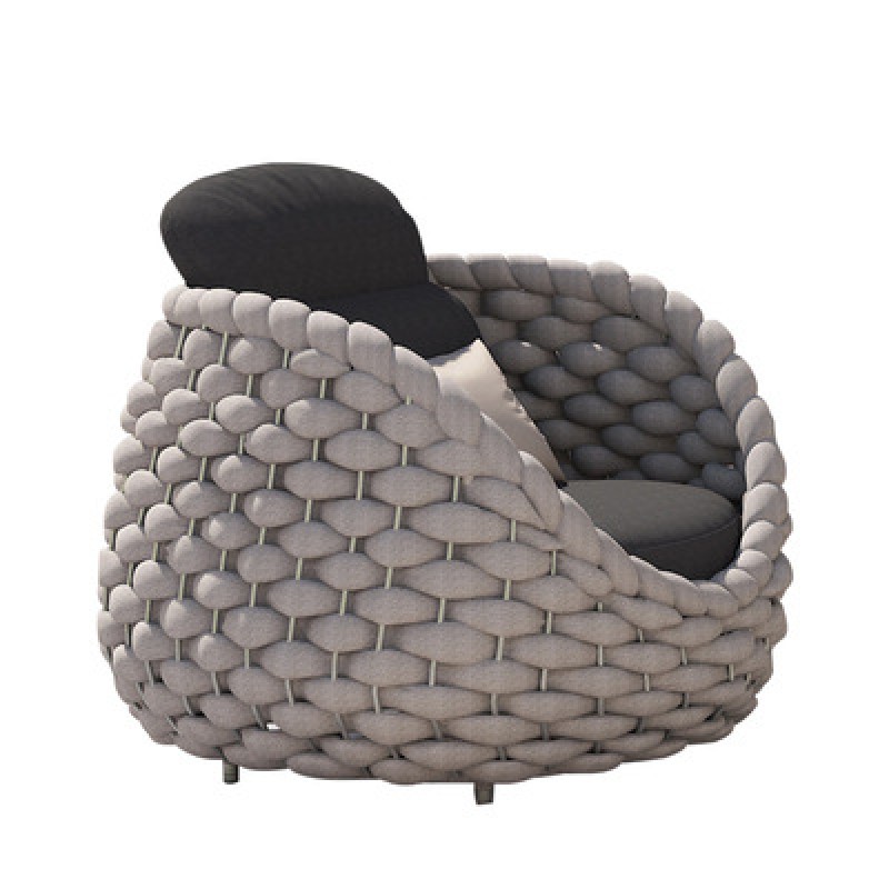 Customized Woven Rope Outdoor Furniture Outside Sitting Modern Curved Patio Lounge Sofa