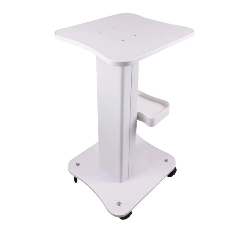 Beauty Equipment Cart SPA Machine Trolley Beauty Salon Rolling Trolley White Table Cart Small Bubble Medical Cart 360°Rotatable