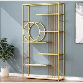 Nordic Bookshelf Landing Iron Art Metal Light Luxury Shelf Home Partition Screen Nail Art Cosmetics Display Stand