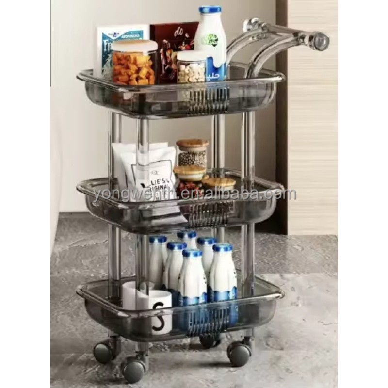 2025 Sober New Design Multifunctional Hairdressing Shop Salon Spa Four Color Two Layer Plastic Beauty Cart