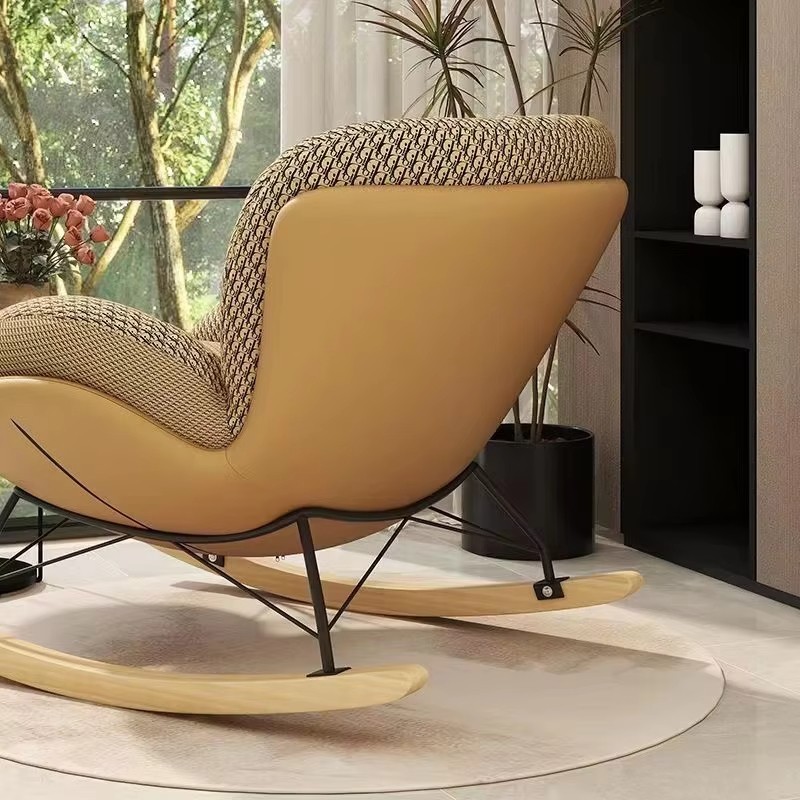 Nordic Single  Rocking Chair Balcony Leisure Lazy Single Sofa Indoor Leisure Reclining Chair