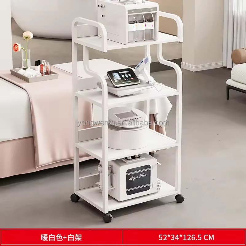 High Quality Barber Shop Salon Marble Top Tools Cart Gold Stainless Steel 3 Layer Beauty Saloon Trolley With 4 Wheels