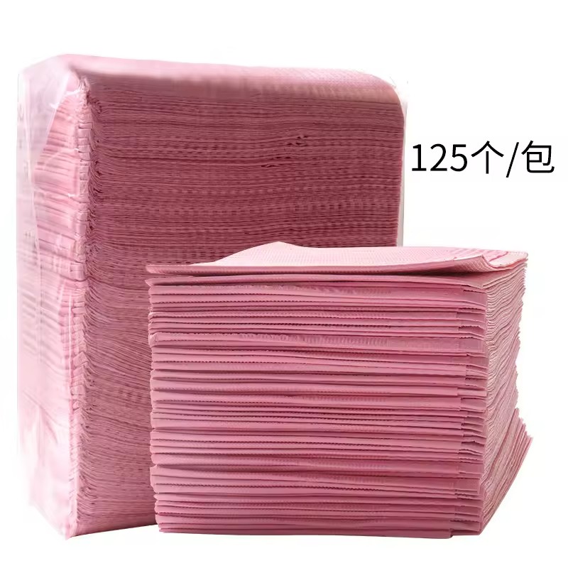 Disposable Nail Manicure Table Mat Pink Waterproof Nail Art Paper 3 Ply Foldable Tatto Bibs Pads Nail Salon Manicure Pad 17inch