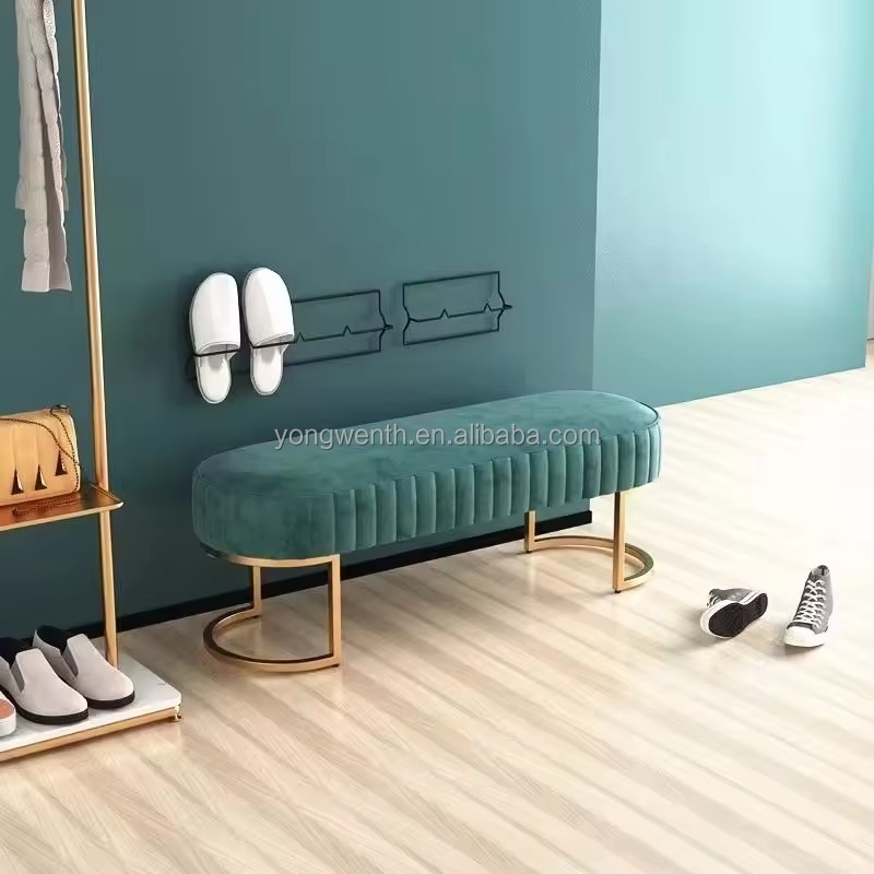 Nordic  Ottomans Long Sofa Bench Luxury Home Creative Doorway Corridor Shoe Changing Stool Fitting Room Chair