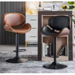 European Bar Chair Lift Leather Light Luxury Home Front Desk High Chair High Stool Simple Modern Bar Chair Stools for Kitchen