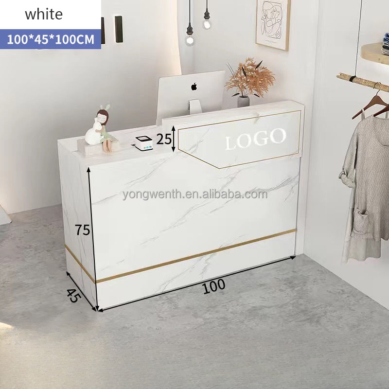 Company Simple Front Reception Desks Office Furniture Bar Cashier Shop Small Clothing Store Beauty Salon Reception Counter Table