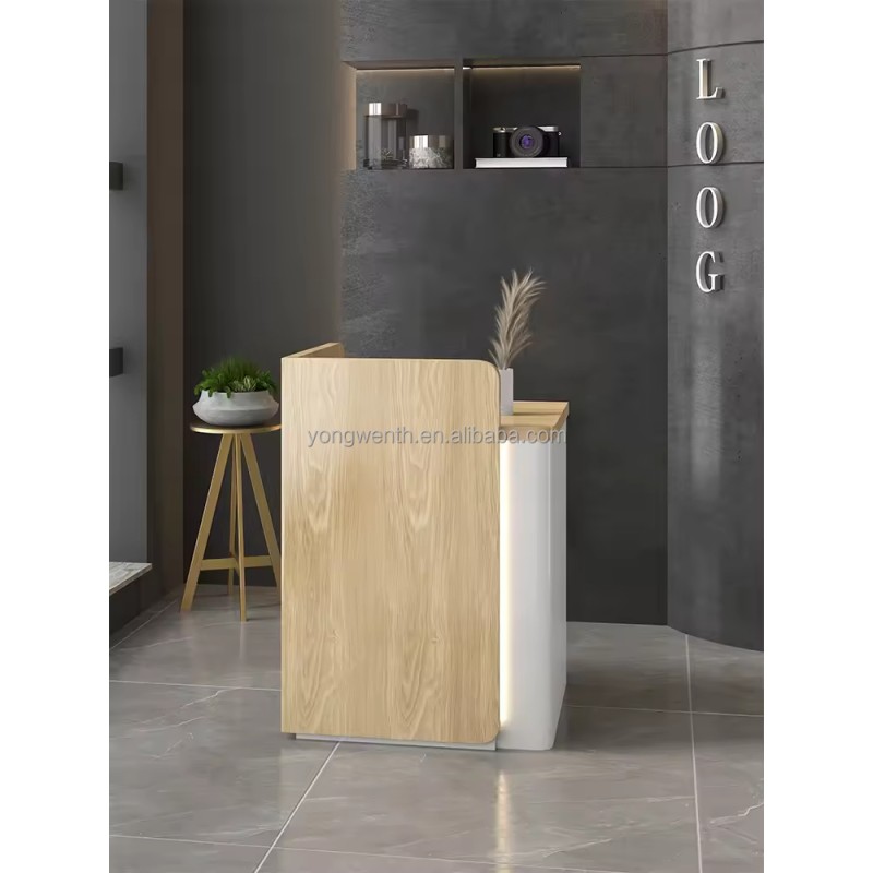 Simple Modern Cashier Desk Welcome Service Front Desk bar Table Company Reception Desk with LED Lights