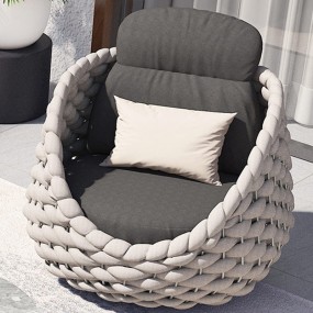 Customized Woven Rope Outdoor Furniture Outside Sitting Modern Curved Patio Lounge Sofa