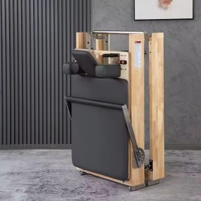 Pilates Reformer Machine, Portable Pilates Reformer Wood Foldable Bed Yoga Exercise Strength Training Foldable Equipment