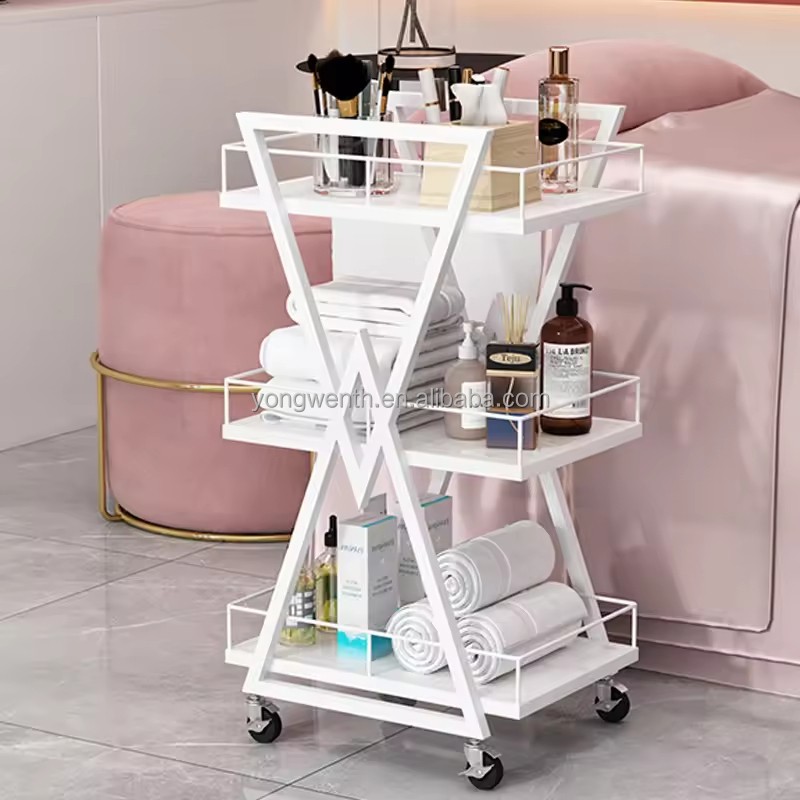 MK Modern Cyber Celebrant Nail Art Storage Rack Beauty Salon Trolley Home Use Metal Tool Car Hairdressing Tattoo Cosmetics Rack