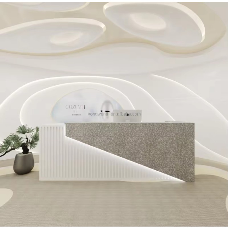 High Quality White Modern Checkout Counter Modern Design Grocery Store Checkout Counter Cashier Reception Desk Accounting Office