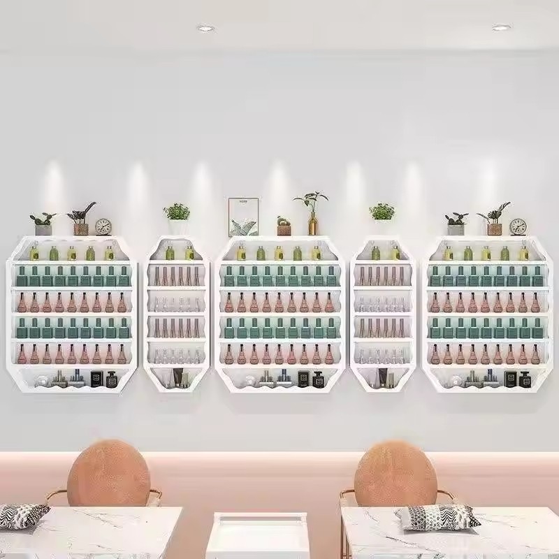 Nail Polish Shelf Display Wall Hanging Shelf Nail Varnish Display Cabinet Iron