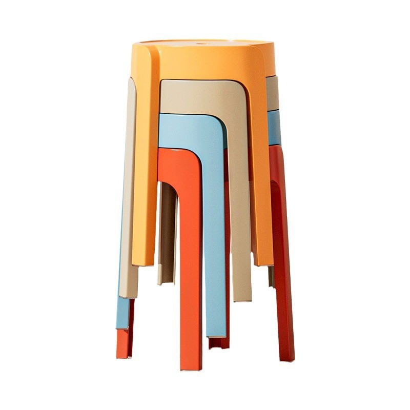 Plastic Stackable Tall Stool Stack Stools Colorful Nesting Portable Plastic Round Desk Lounge Classroom Living Room Decor