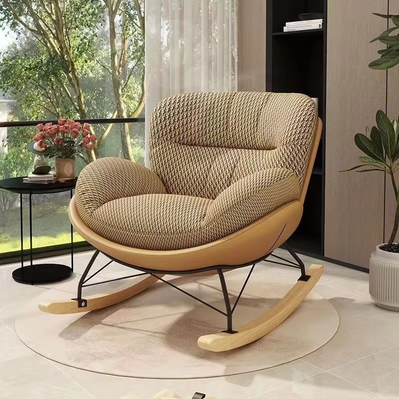Nordic Single Rocking Chair Balcony Leisure Lazy Single Sofa Indoor Leisure Reclining Chair