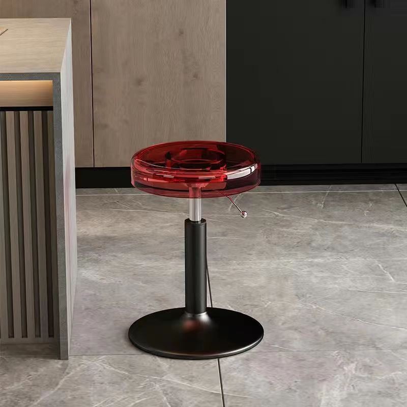 Factory Wholesale Modern bar Stool Metal Frame Acrylic Adjustable Rotating Hair Salon Lift Transparent Chair
