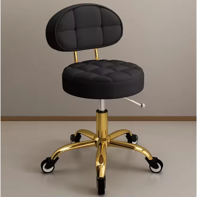 Nordic Leather Salon Stool Furniture Professional Barber Chair Backrest Whirligig Lift Beauty Hairdresser Chair Stool