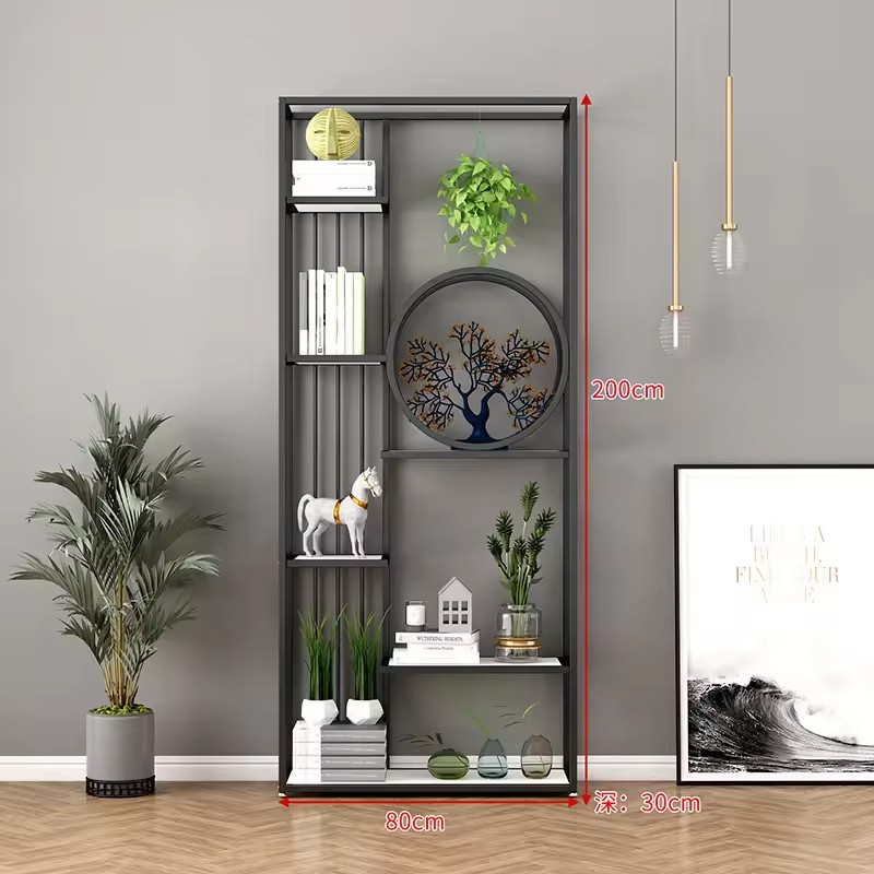 Nordic Bookshelf Landing Iron Art Metal Light Luxury Shelf Home Partition Screen Nail Art Cosmetics Display Stand