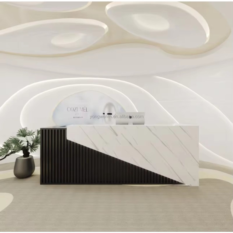 High Quality White Modern Checkout Counter Modern Design Grocery Store Checkout Counter Cashier Reception Desk Accounting Office