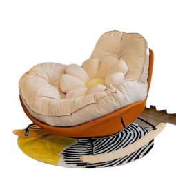 Modern Cream Single Eggshell Rocking Chair Casual Penguin Design  Lazy Sofa Swing Living Room Bedroom Living Room Furniture