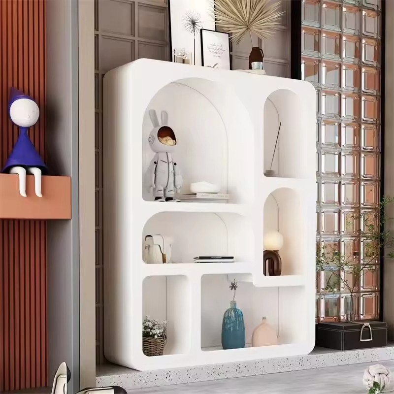 Modern High Quality Solid Wood and MDF Bookshelf White Living Room Home Bookcase Furniture Wooden Cabinets Storage