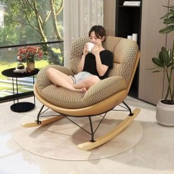 Nordic Single Rocking Chair Balcony Leisure Lazy Single Sofa Indoor Leisure Reclining Chair