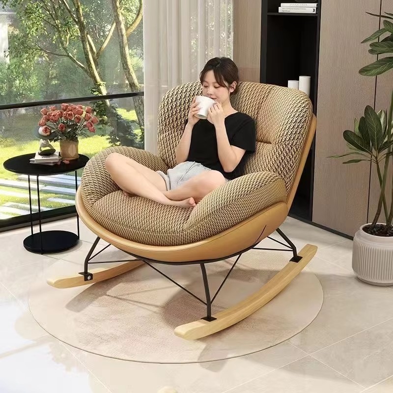 Nordic Single Rocking Chair Balcony Leisure Lazy Single Sofa Indoor Leisure Reclining Chair