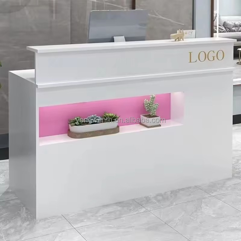 Modern Counter Cashier Reception Desk for Small Stores for Clothing Beauty Salon Hair Salon Internet Wood Hotels Hospitals