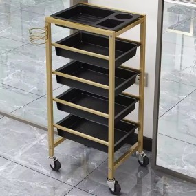Multi-functional Salon Trolley for Barber Shop Iron Beauty Trolley Rack Beauty Salon Perm and Dye Auxiliary Cart Salon Furniture