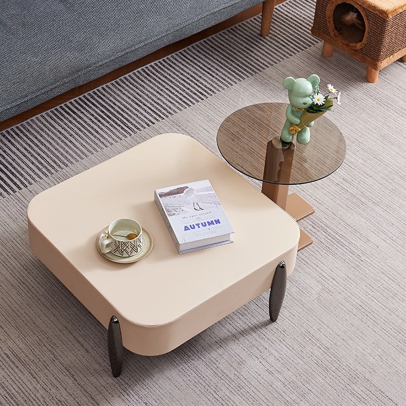 Luxury Modern Nordic Golden Metal Central Tea or Coffee Table Simple Wooden and Glass Set for Living Room or Dining Use