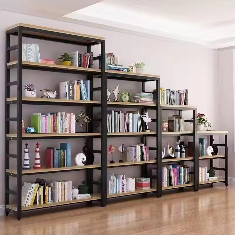 Simple Bookcase Racks Steel Storage Shelf Living Room Shelves Display Shelves Multilayer Floor Library Bookshelf Rental House