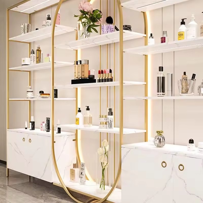 New Style Luxury Skincare Display Cabinet Beauty Salon Display Rack and Short Cabinet
