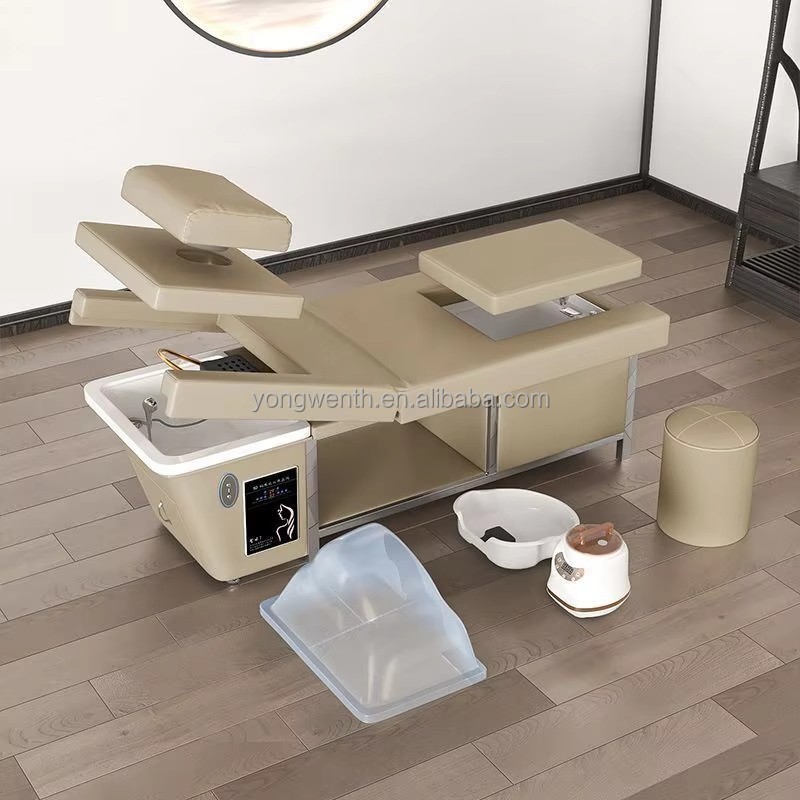 Salon Electric Hair Washing Massage Bed Thai Therapy Head Treatment Head Spa Shampoo Bed With Sink