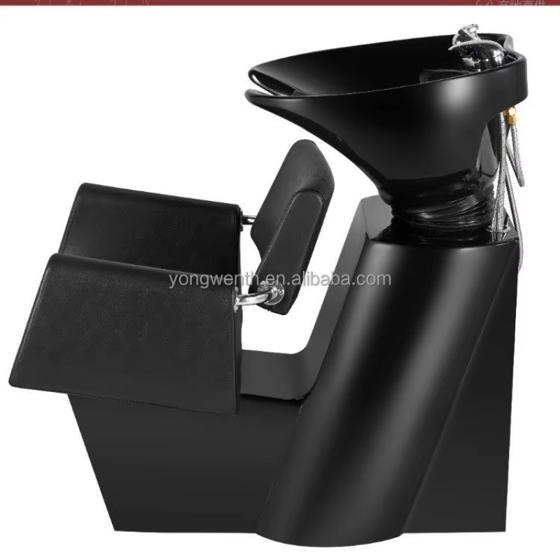 Modern Simple Black Hair Salon Sitting Shampoo Bed Sitting Barber Shop Chair Beauty Salon Barber Chair Salon Furniture