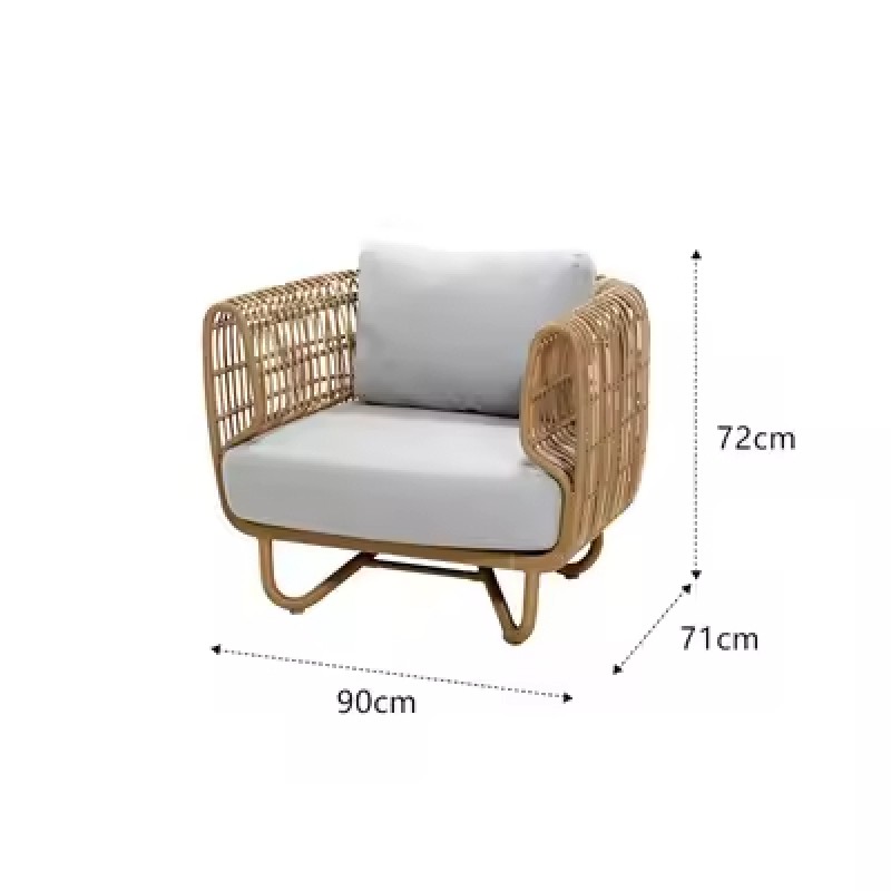 Beach Courtyard Customized Waterproof Leisure Hotel Hot Selling Combination Rattan Patio Garden Outdoor Wood Sofa